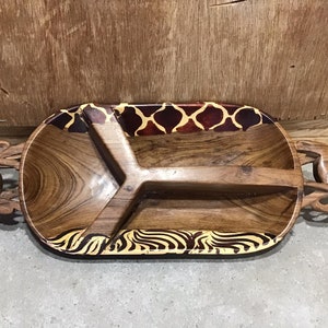 Hand Carved Wooden Serving Plate: African Decor Tray