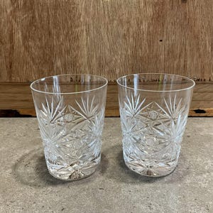 2 Vintage Crystal Whiskey Glass