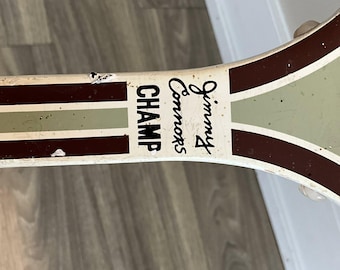 Vintage Wilson Jimmy Connors Champ Wood Tennis Racket, Genuine