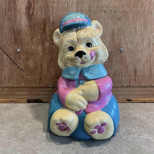 Vintage Teddy Bear Cookie Jar, Collectable Jar