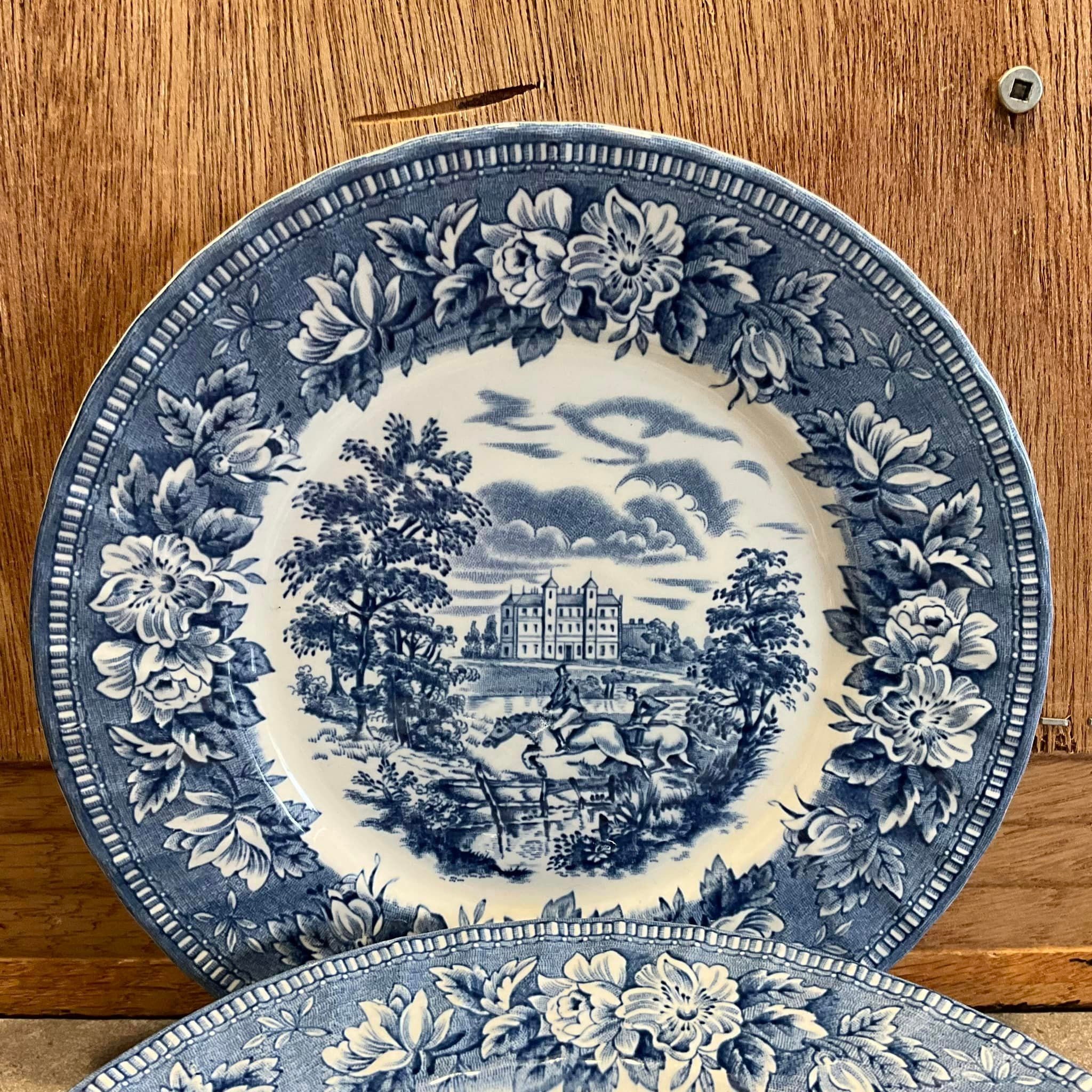Set of 2 H. Aynsley & Co England's Heritage Blue Salad Plate Made