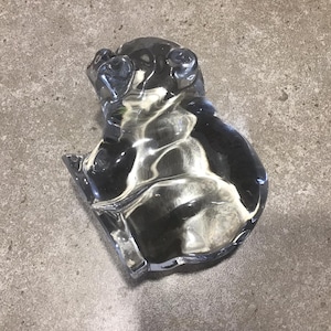 Vintage Glass Bear Figurine, Gift for Collector, Bear Paperweight
