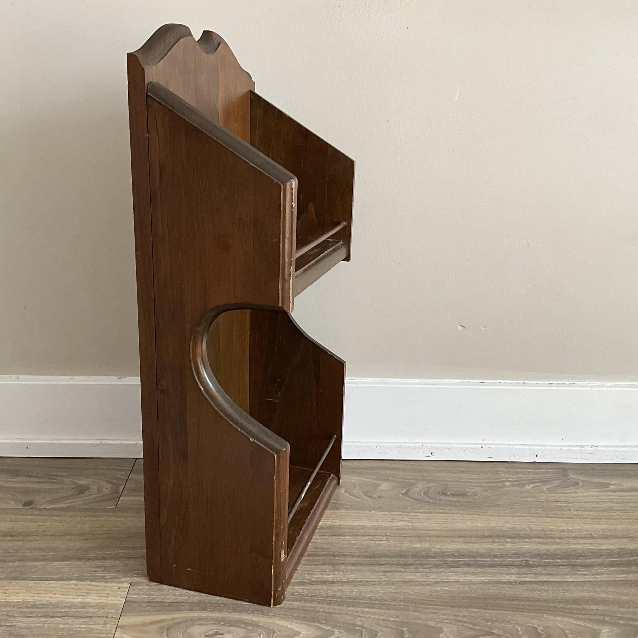 ヴィンテージ 2段木製吊り下げ壁棚 - Etsy 日本