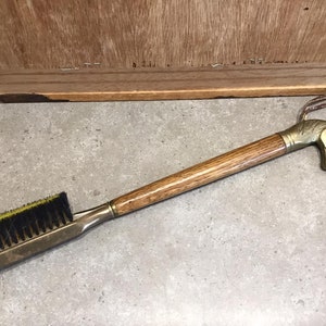 Vintage Brass Horse Head Wood Long Shoe Brush