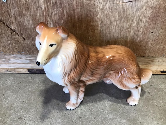 Vintage Melba Collie Dog Figurine, Bone China, Made in England