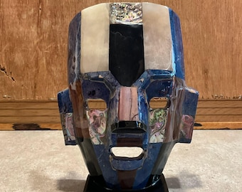 Aztec mask, Teotihuacan funerary mask, mosaic mask, Aztec and Mayan sculptures of Mexican culture