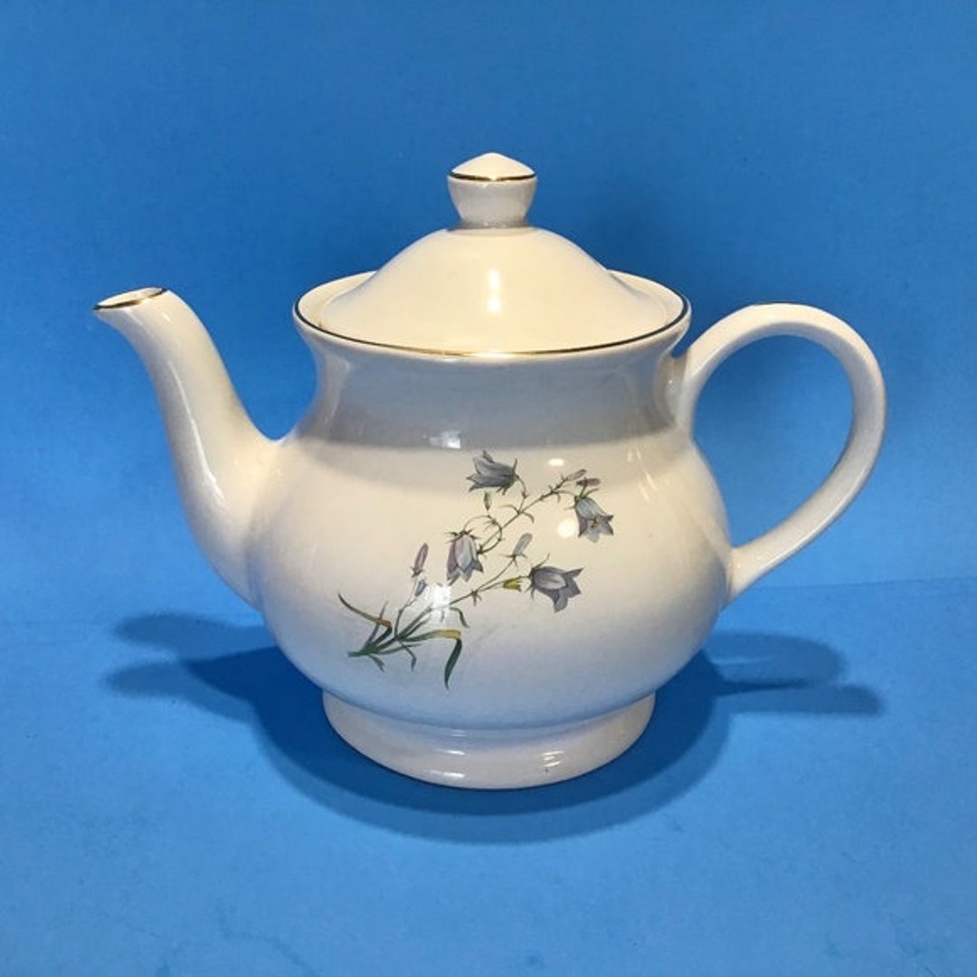 Vintage Sadler Teapot With Blue Flowers, Blue Flowers Teapot, Vintage