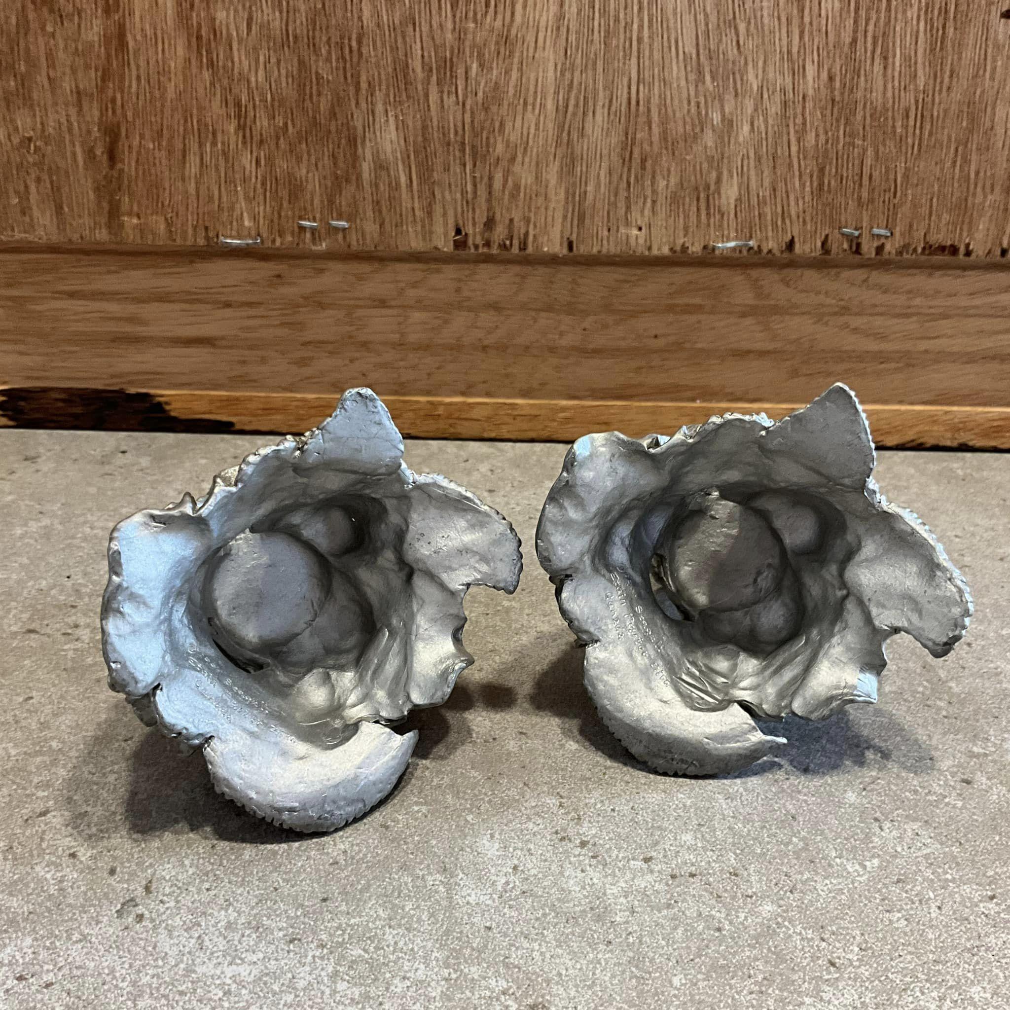 ヴィンテージ SEAGULL ピューター製「ROSES」キャンドルホルダー ペア