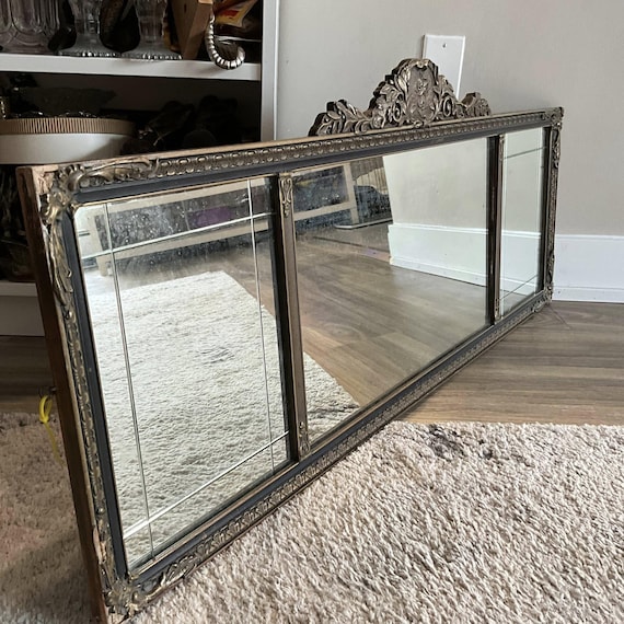 Antique Cornice Top Mantel Mirror: Art Deco Gold Leaf, 1900s - Etsy