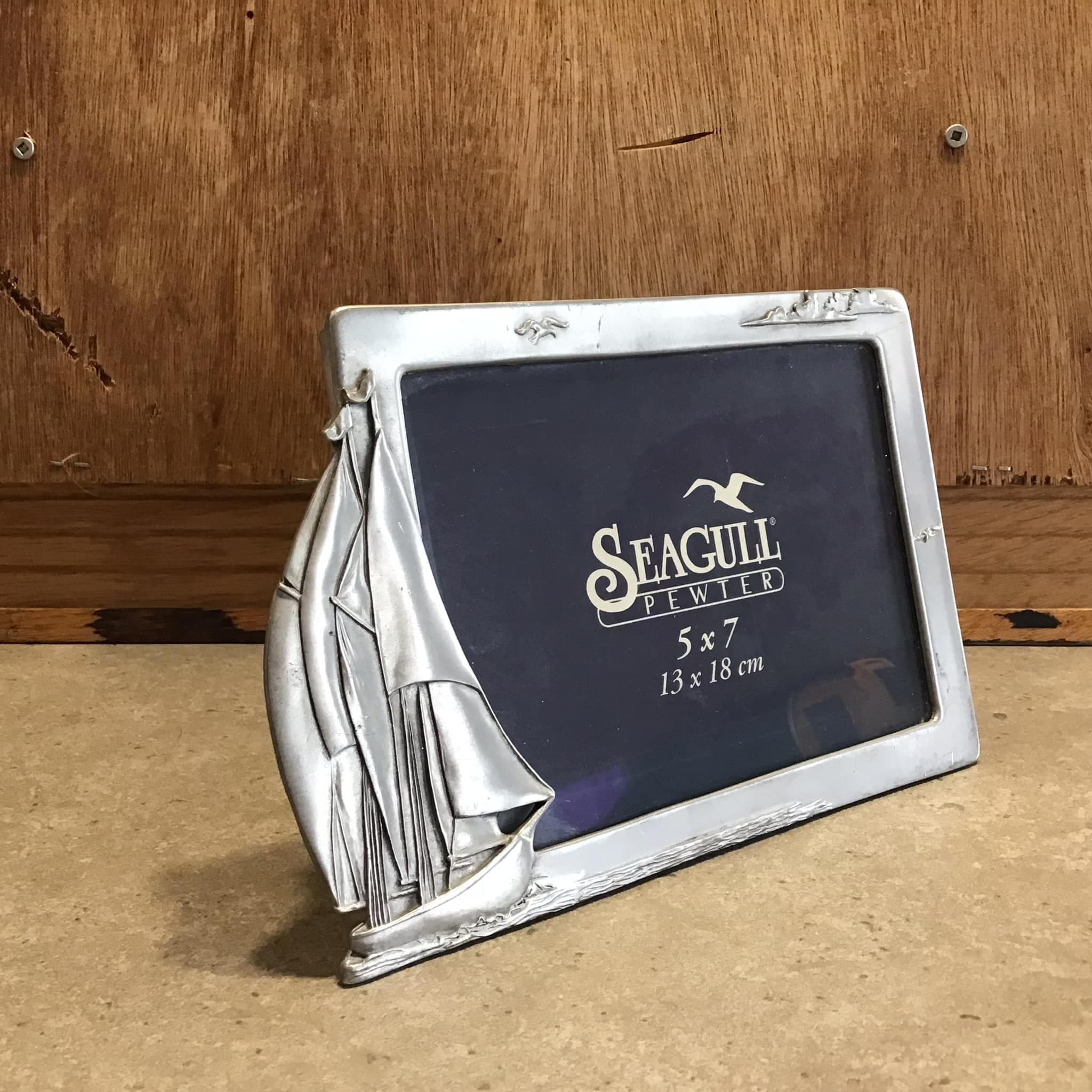 シーガルピューター　フォトフレーム 5x7インチ ヴィンテージ シーガル ピューター フォトフレーム：帆船デザイン、5x7