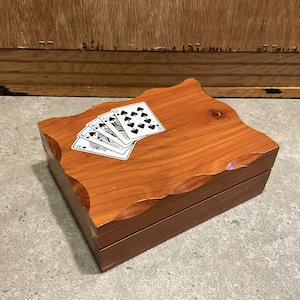 VTG 木製トランプ シーダーウッドボックス ポーカー用小物