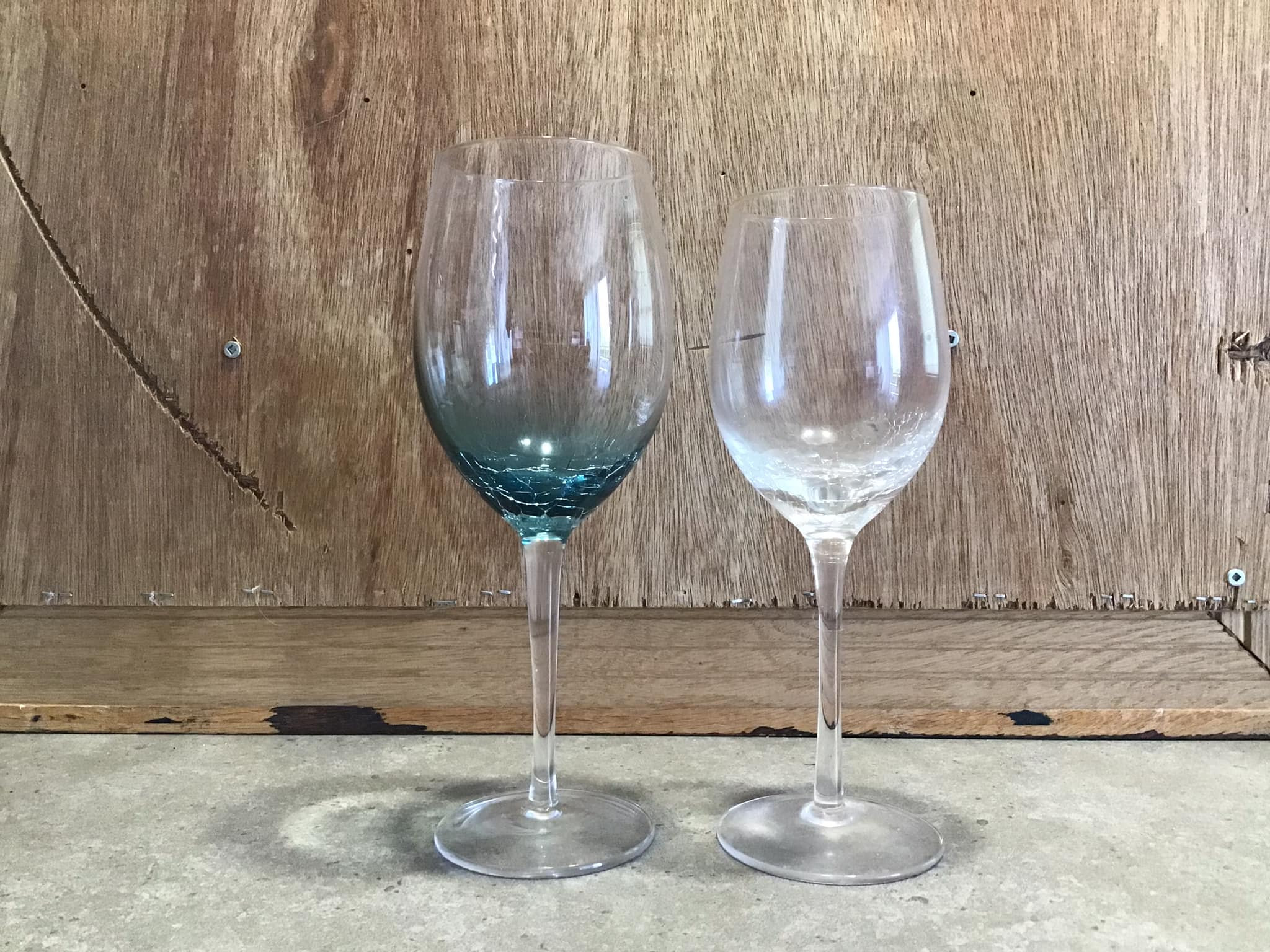 Crackle Stemless Wine Glasses, Plumeria, Set of 4, - Integrity Bottles