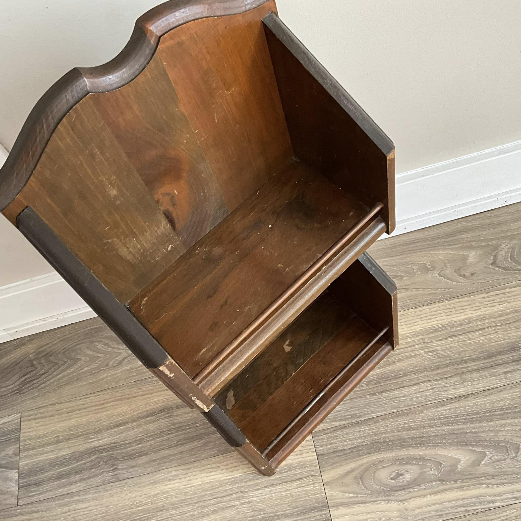 ヴィンテージ 2段木製吊り下げ壁棚 - Etsy 日本