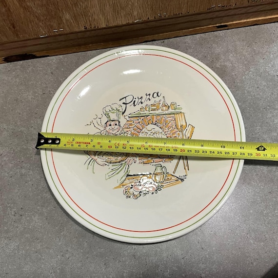 Pizza Plate, Made in Italy, Ironstone Tableware, Underglaze