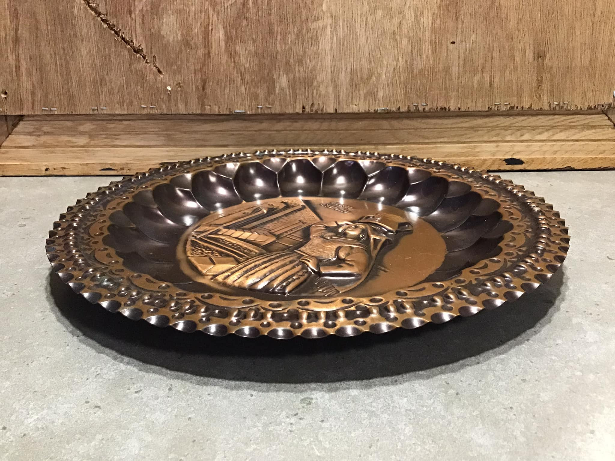 Vintage D'abruzzo Italy Souvenir Plate, Village Scene Relief Dish
