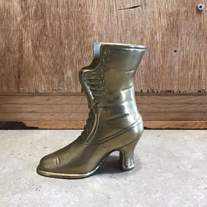 Vintage Brass Victorian Ladies Boot, Victorian Boot, Brass Collectibles, Brass Boot Vase, Vintage Brass Vase, Victorian Brass Boot,