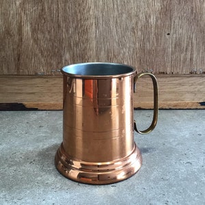 Vintage Copper Tankard with Brass handle Made in England