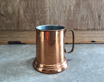 真鍮ハンドル付きヴィンテージ銅タンカード、英国製