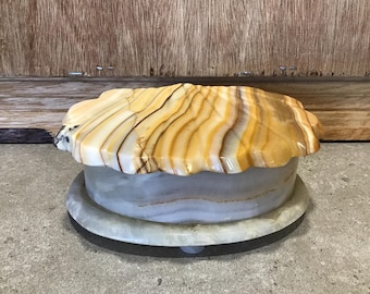 Vintage Marble Shell Jewelry Box: Neutral Vanity Decor