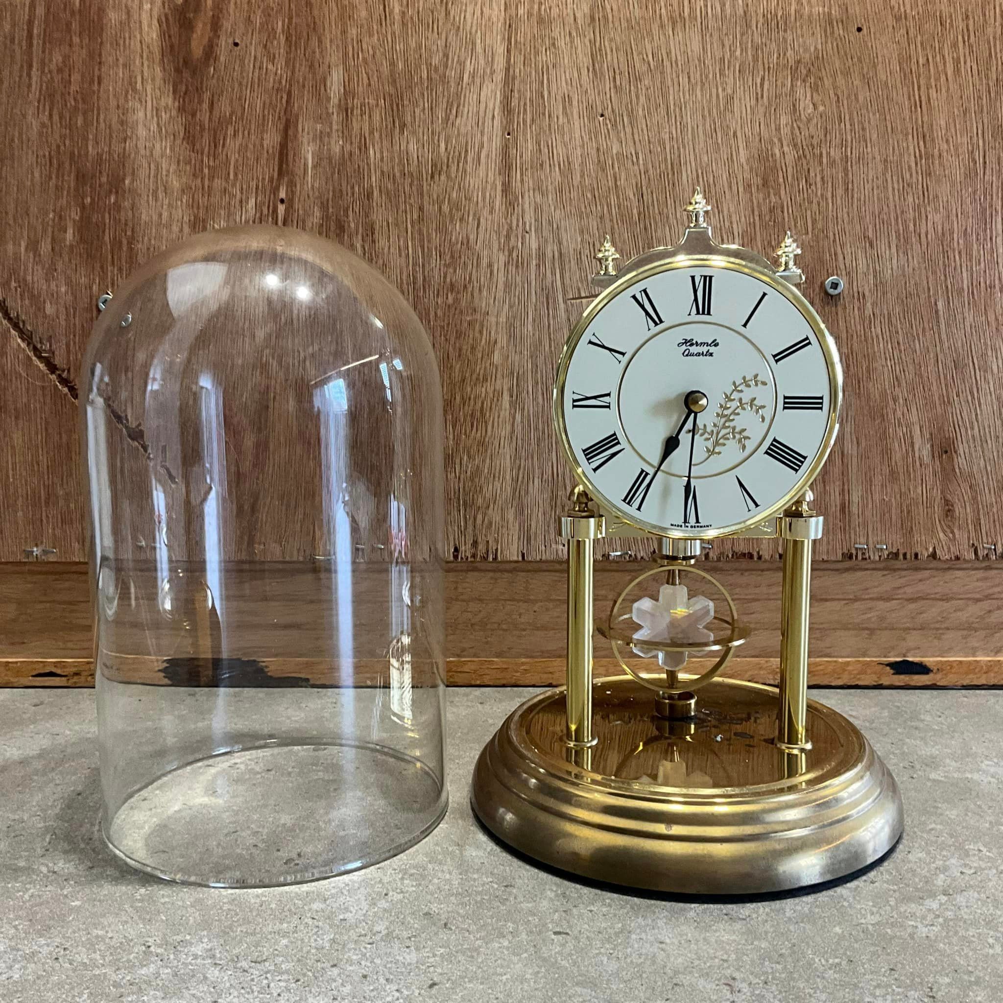 European Vintage Table Clock - Semi Mechanical Quartz With Roman Numerals, Antique Metal - View #2