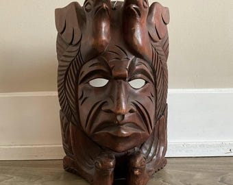 Sacred Quetzal Wooden Mask/guatemalan Mask/ Hand Carved/ Tikal