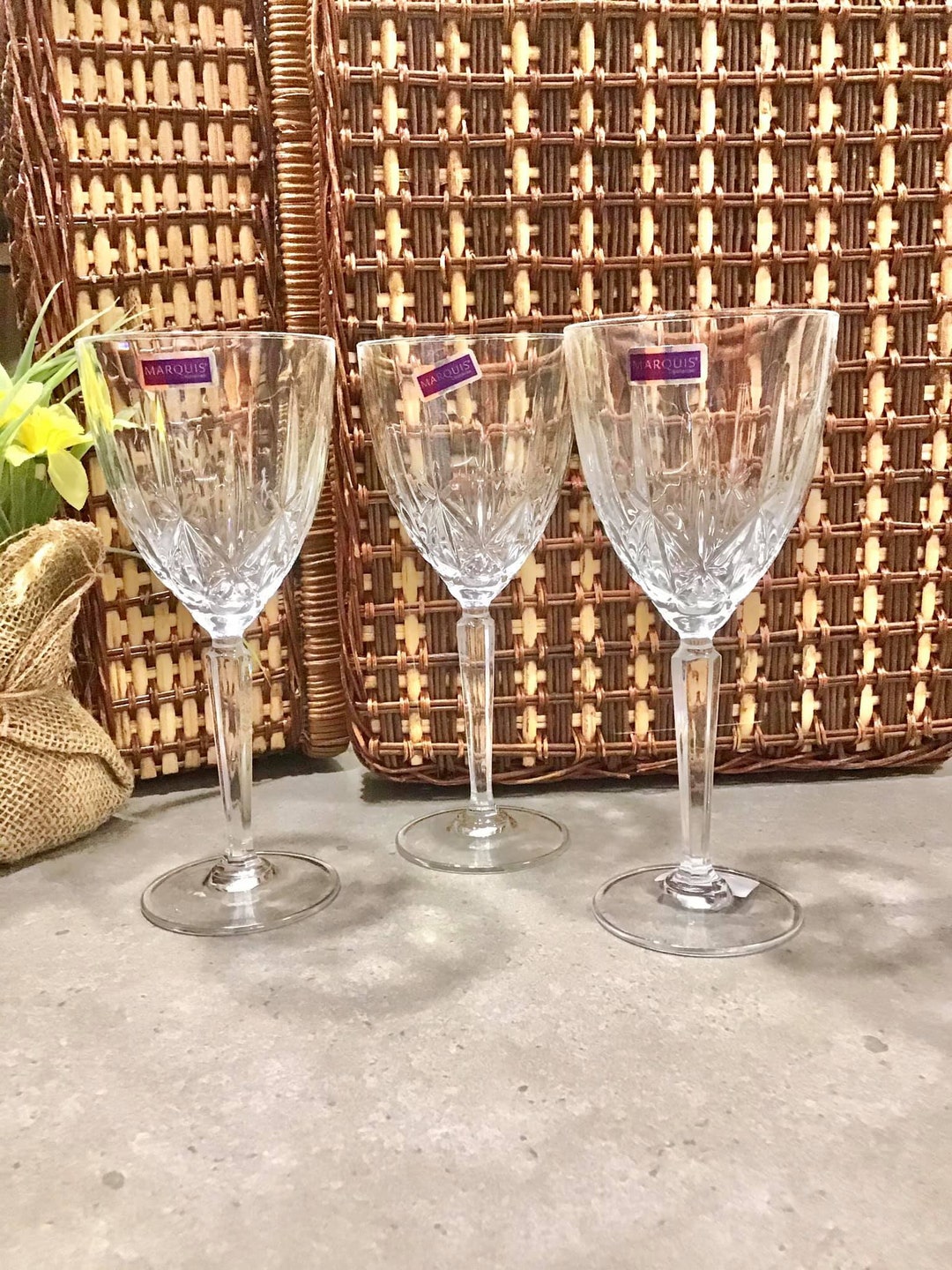 3 Marquis by Waterford Wine Glasses With a Brilliant Design Etsy