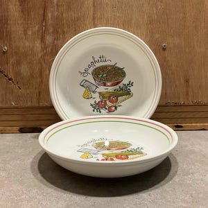 Bols à spaghetti/pâtes vintage - Lot de 2, fabriqué en Italie