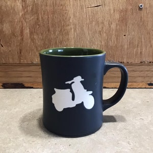 Starbucks Mug, Gray, Moped, Coffee-Tea Mug, Green Interior
