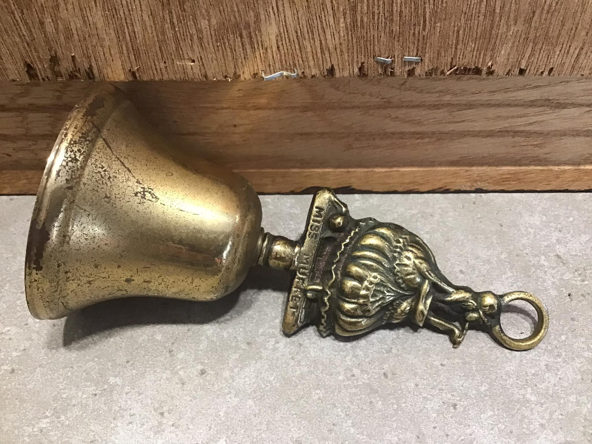 Vintage Miss Muffet English Brass Bell, Made in England