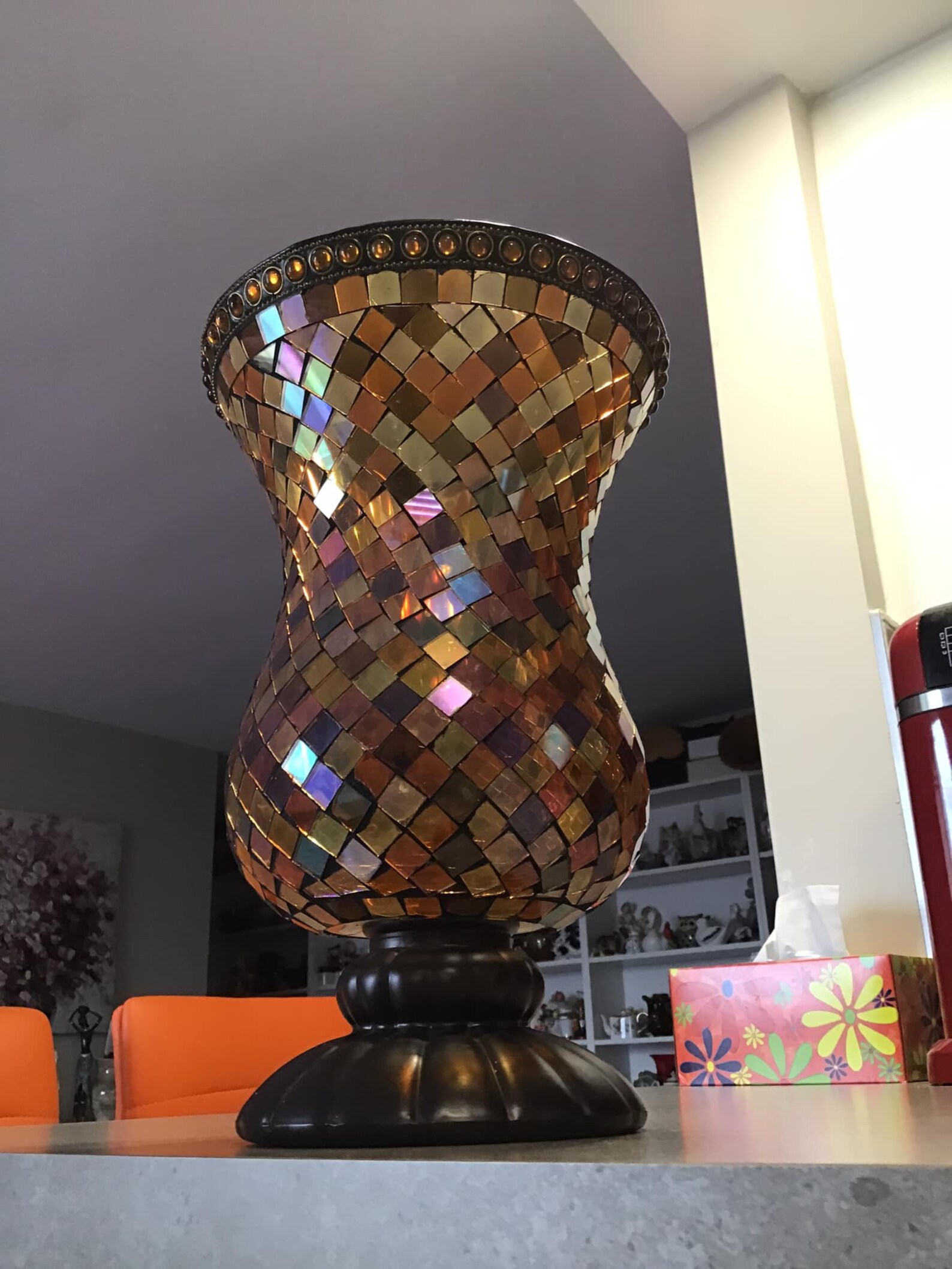 Partylite Global Fusion Hurricane Stained Glass Mosaic Candle Etsy