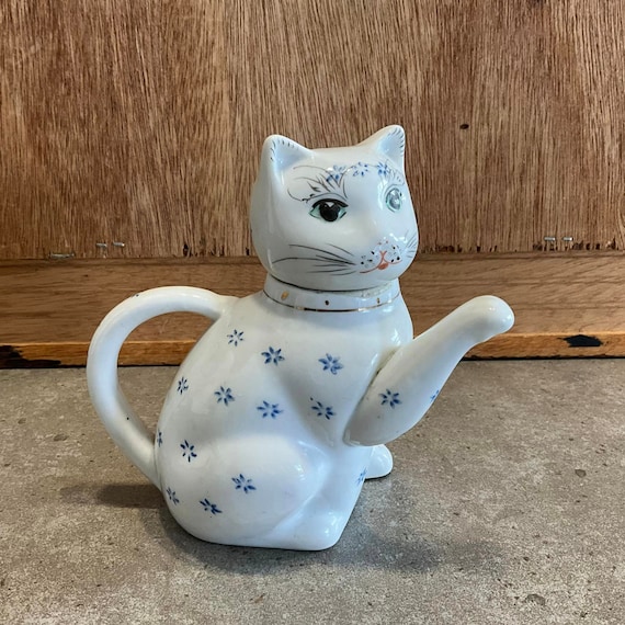 愛らしい猫のフィギュア付きティーポットまたは醤油差し - Etsy 日本