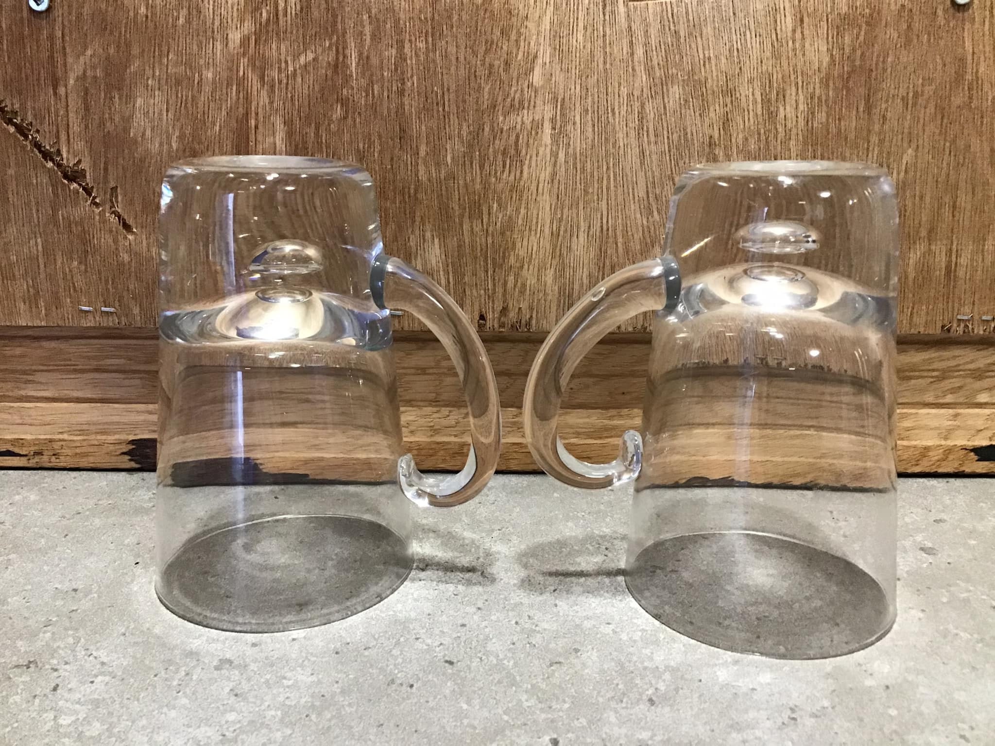 2 VINTAGE Drinking Glasses With Handle, Bubble Art Glass, Bubble Glass,  Collectible Glass, Wedding Gift, Hostess Gift 
