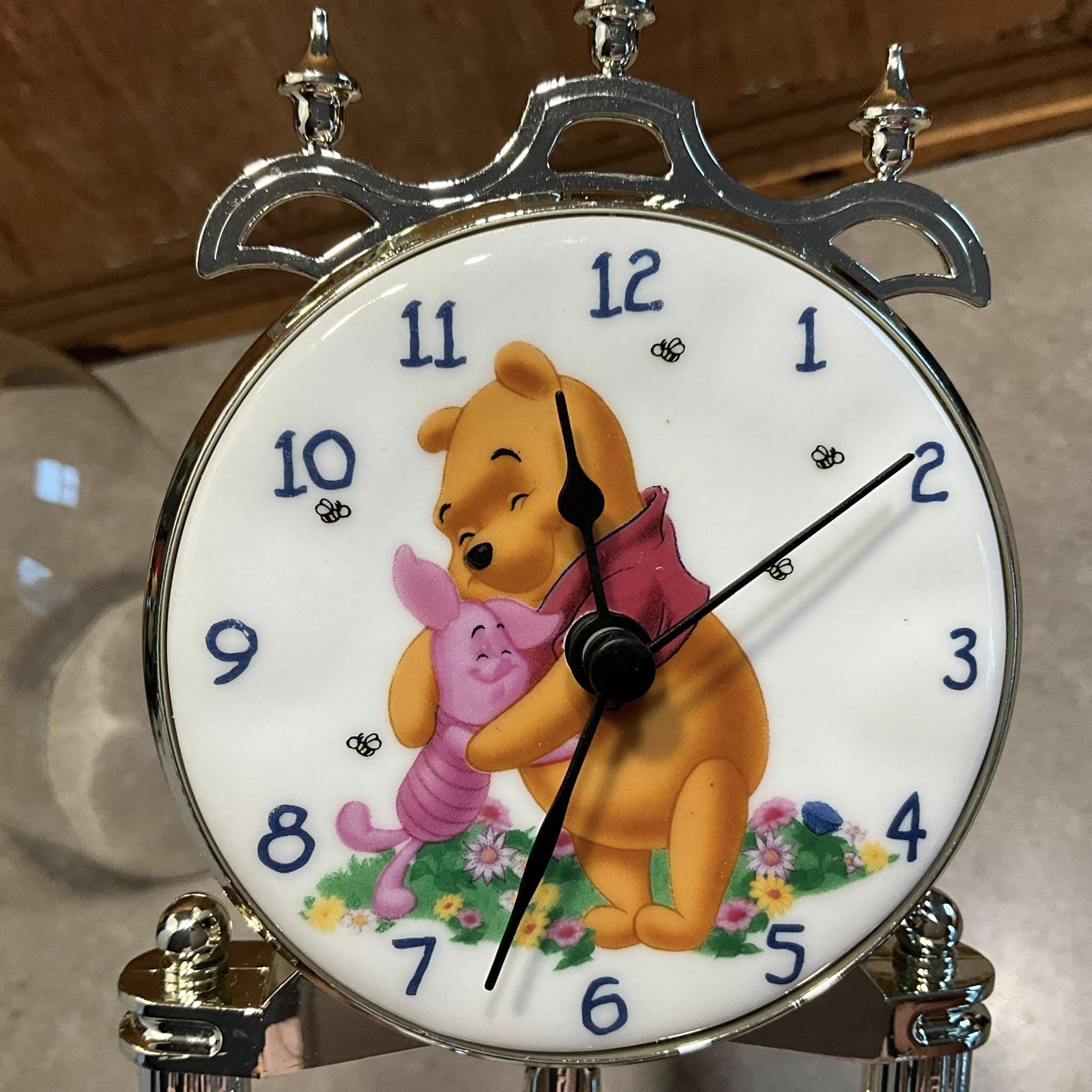 Winnie the Pooh Disney Porcelain Dome Clock With Honey Bees and