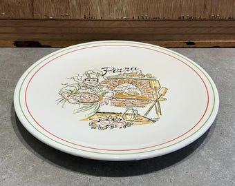Pizza Plate, Made in Italy, Ironstone Tableware, Underglaze