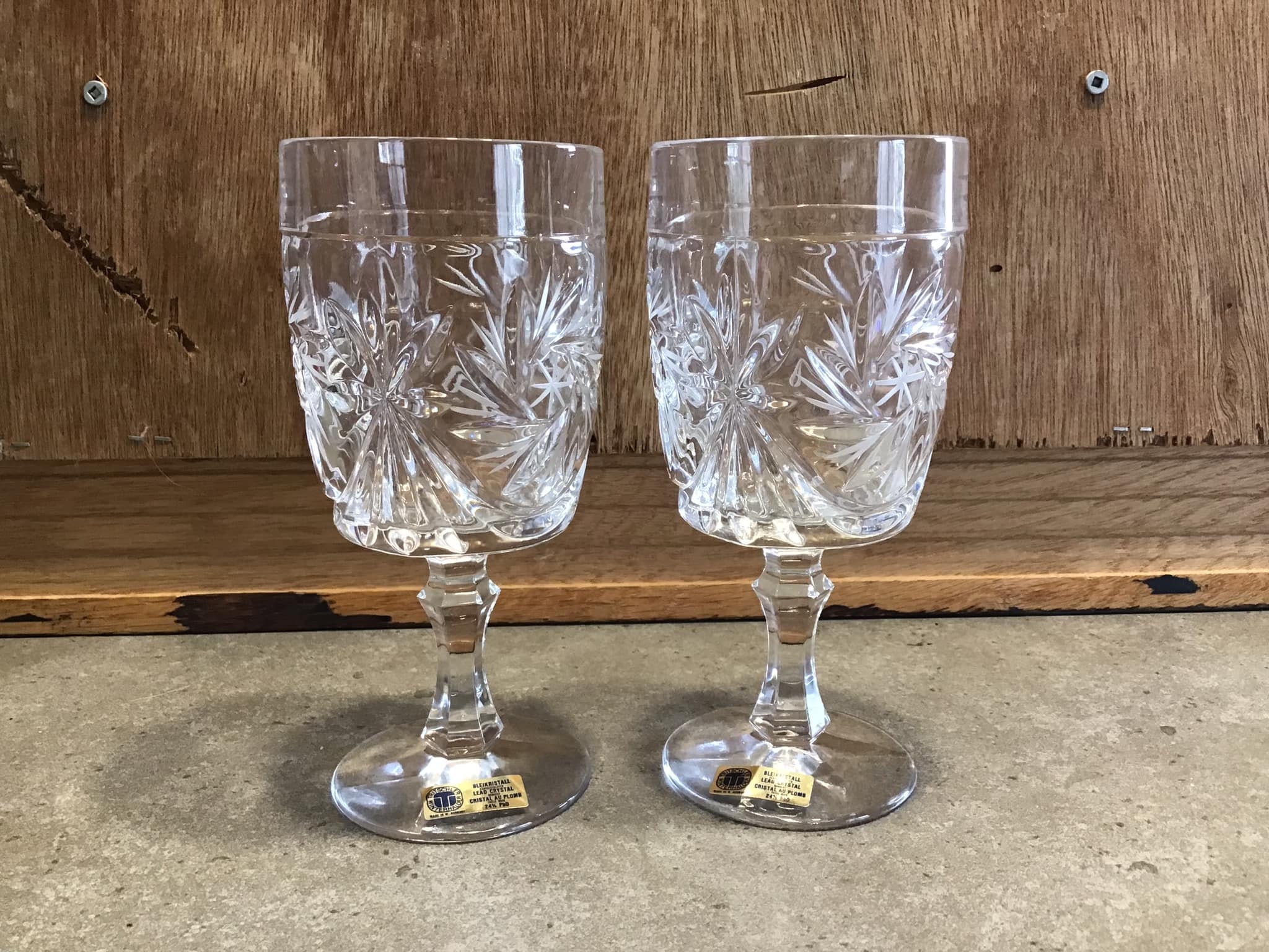 4x Wine Glass Lead Crystal TW and Co. Tritschler Winterhalder and