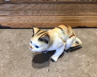 Vintage Keramik Katzen Figur - Glasierte Kitty Ornament, Geschenk für Katzenliebhaber