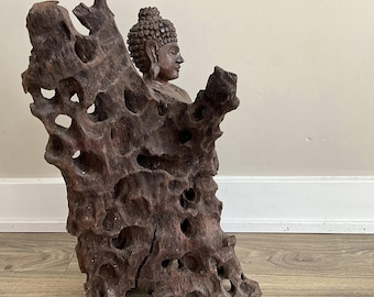 天然木彫刻：大樹仏像アート彫刻（高さ20インチ） - Etsy 日本
