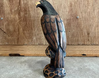 手彫りの木製の鷲の彫刻木製の鳥の置物本棚の装飾 - Etsy 日本