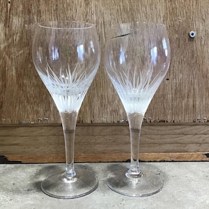 2 bicchieri da vino in cristallo vintage, bicchieri da bar, calici di qualità, bicchieri di cristallo, design tagliato
