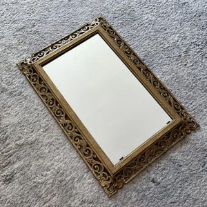 Vintage Syroco Gold Scroll Wall Mirror: Regency MCM Decor