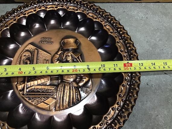 Vintage D'abruzzo Italy Souvenir Plate, Village Scene Relief Dish