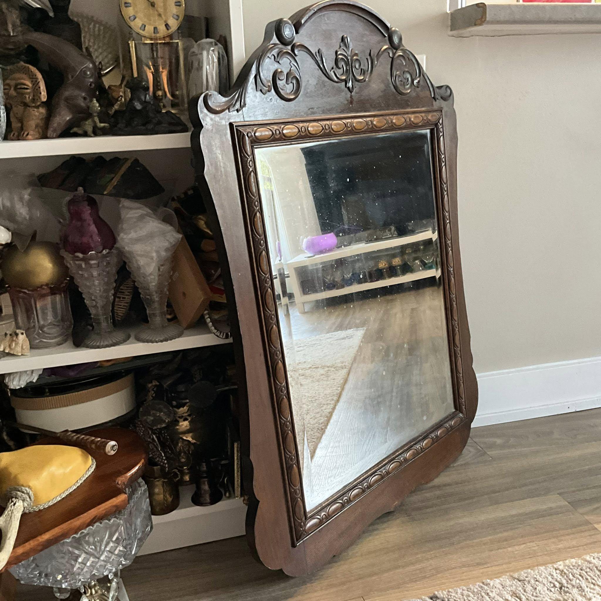 古い木枠の鏡の壁掛け - Etsy 日本