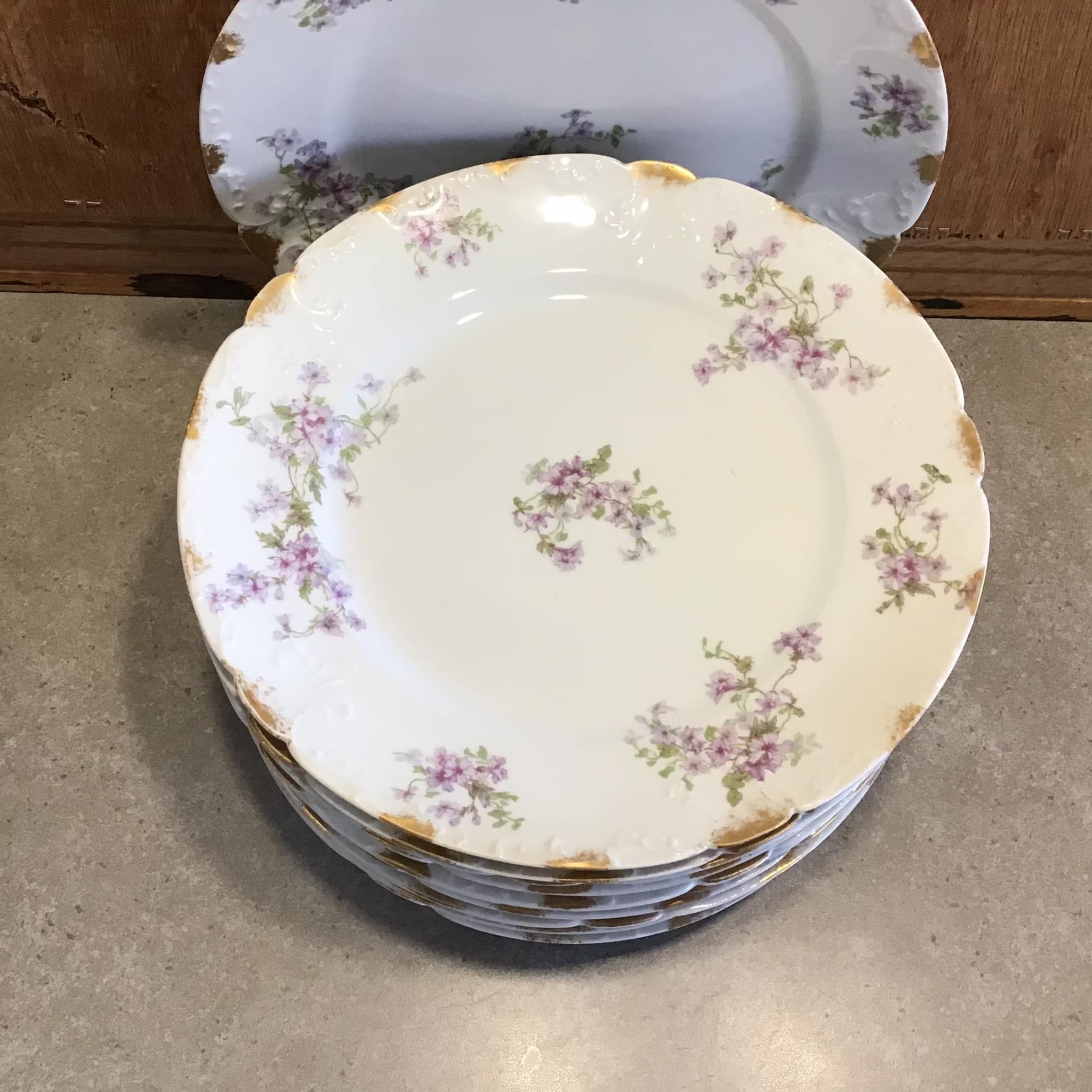 SALE⬇️Haviland France プレート　5枚　Limoges Limoges Porcelain Lunch Plates, Purple Flowers, GDA France