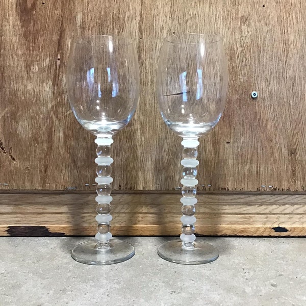 Bubble Stem Wine Glasses Etsy