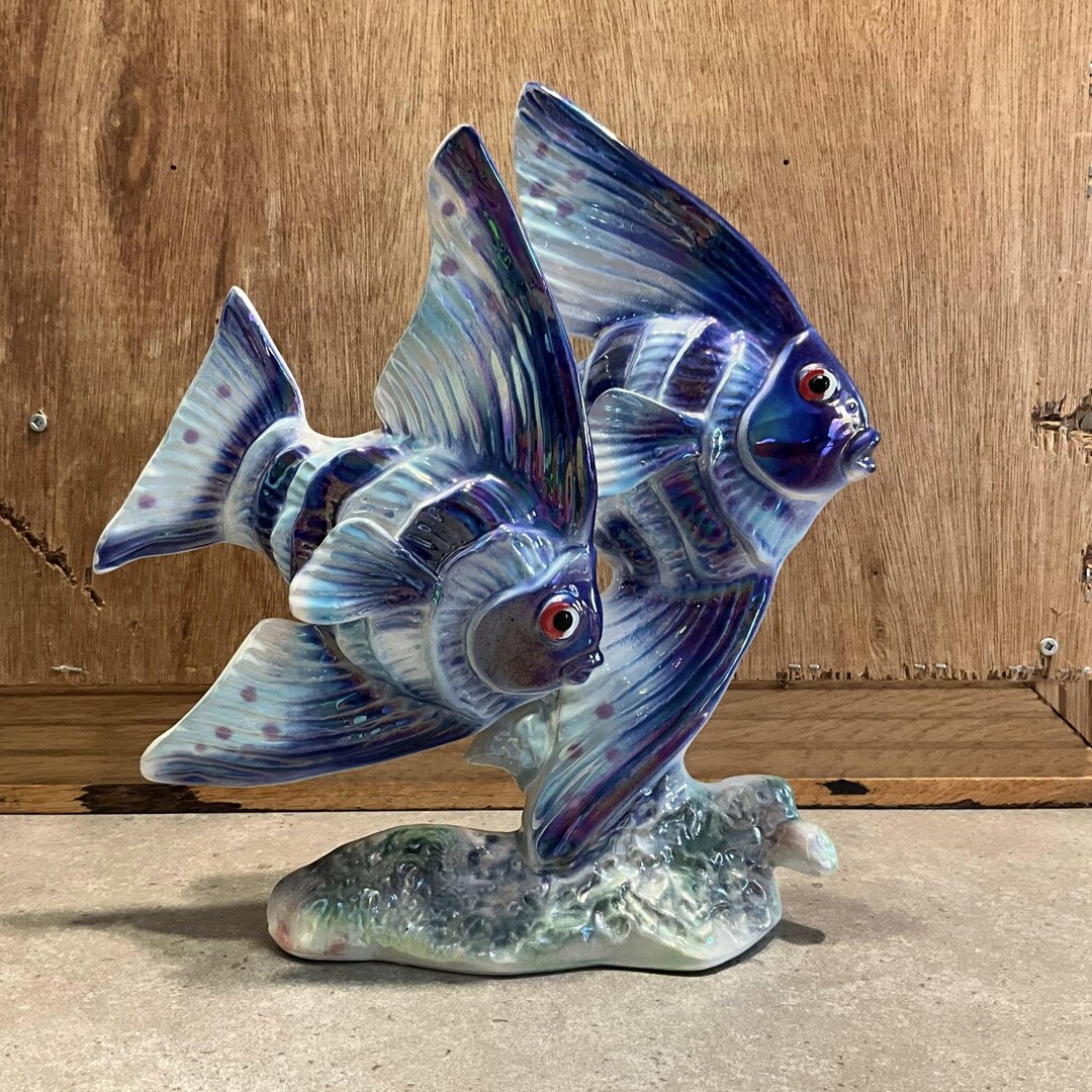 Vintage 1960s Jema Holland Ceramic Angel Fish Figurines: Kitsch