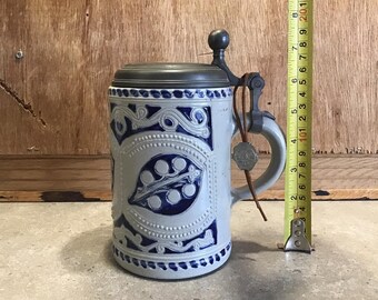 ゲルツ社製ドイツビールジョッキ：蓋付きジンマグ、花柄 - Etsy 日本