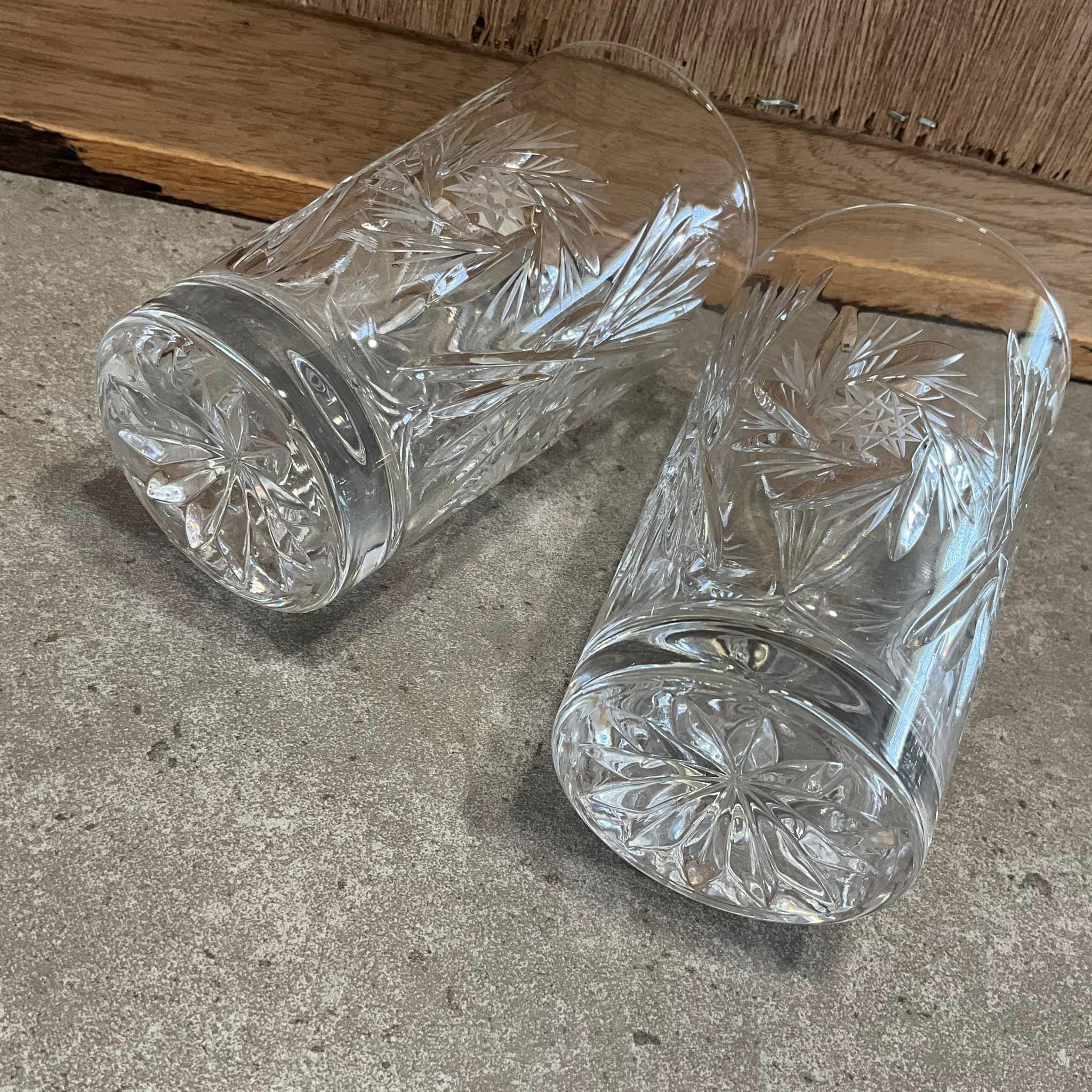 LAUSITZER Lead Crystal Tumblers: Hand-cut Pinwheel Glasses - Etsy