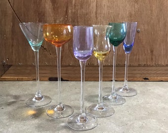 VTGG mehrfarbige Cordial Gläser, langstielige Likörgläser in verschiedenen Formen und Farben - separat erhältlich