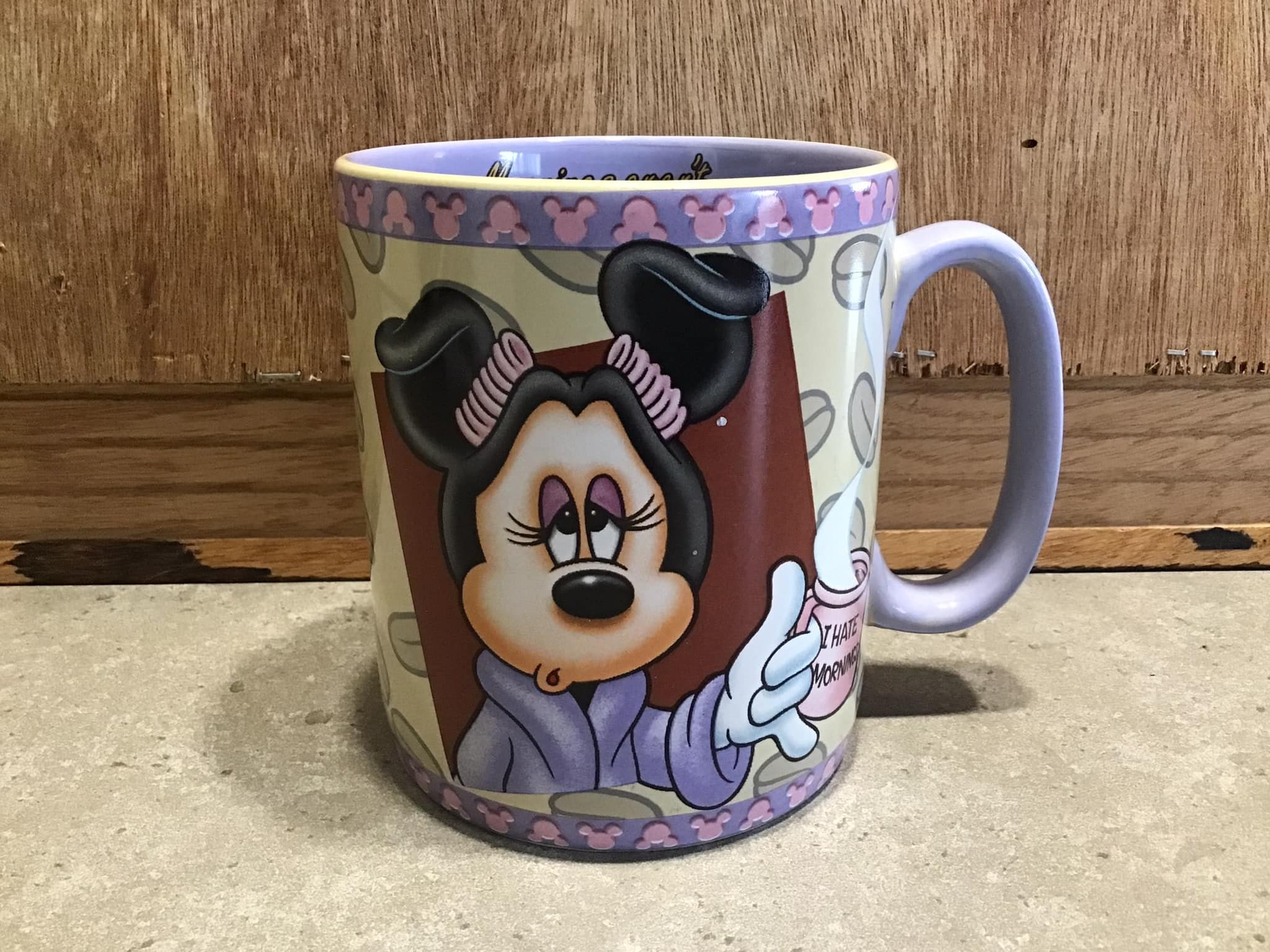 Ceramic Minnie Disney Coffee Mug Large Pink Purple Tea Cup Oversized Bowl  Cartoon 