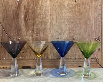 VTG mehrfarbige Martini-Gläser oder Cocktailgläser in verschiedenen Farben - separat erhältlich
